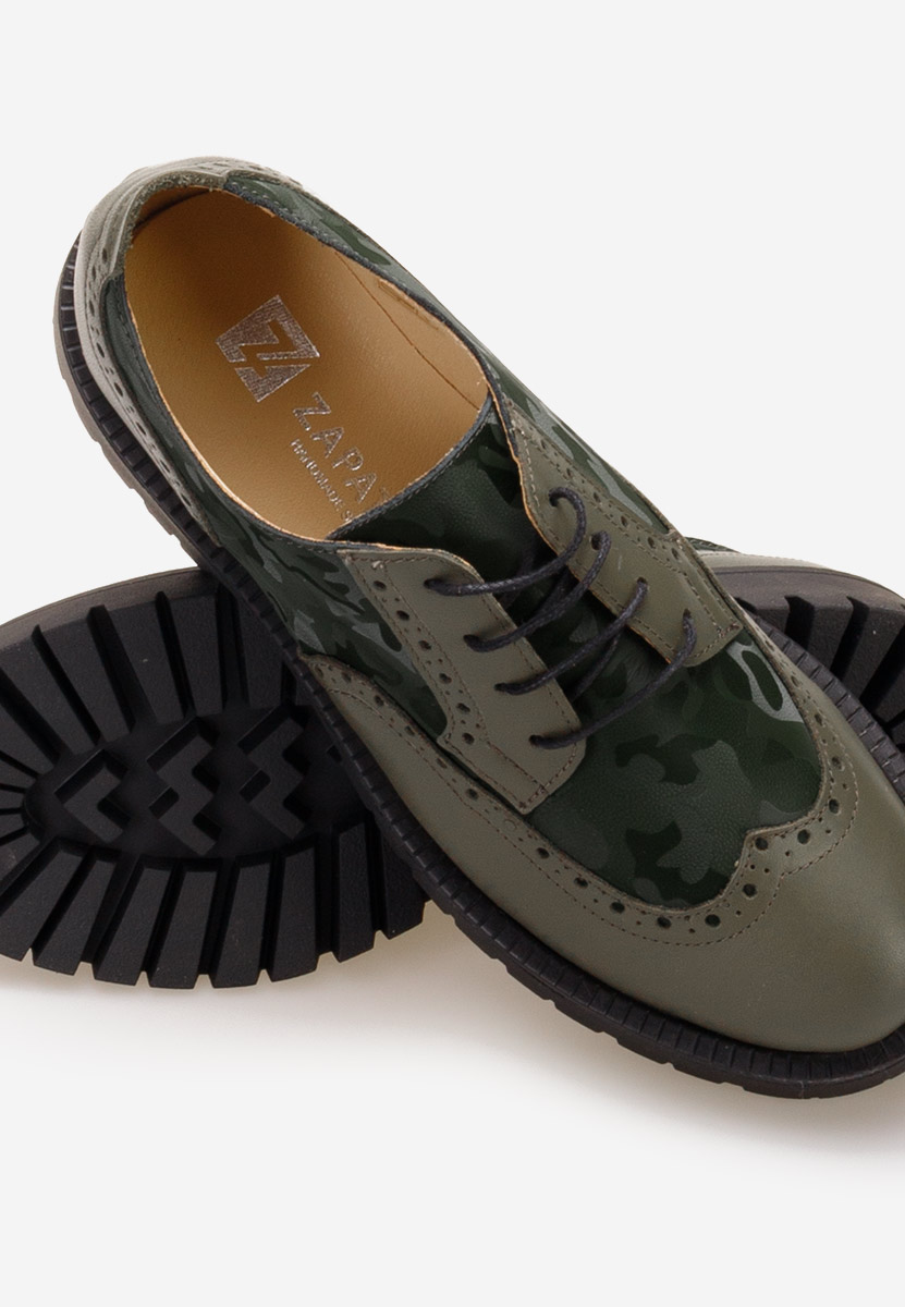 Khaki brogsy damskie Flexa