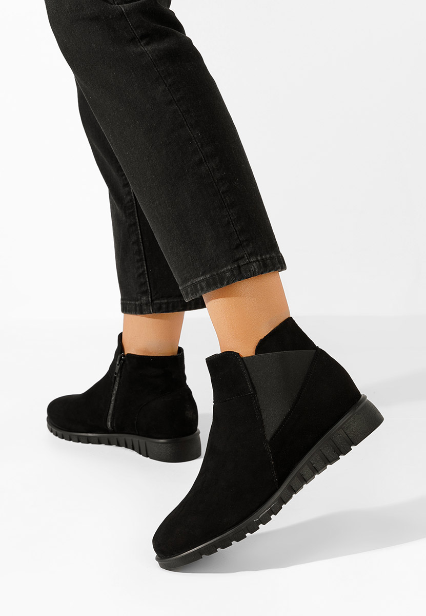 Czarne botki damskie skórzane Kiesa V2