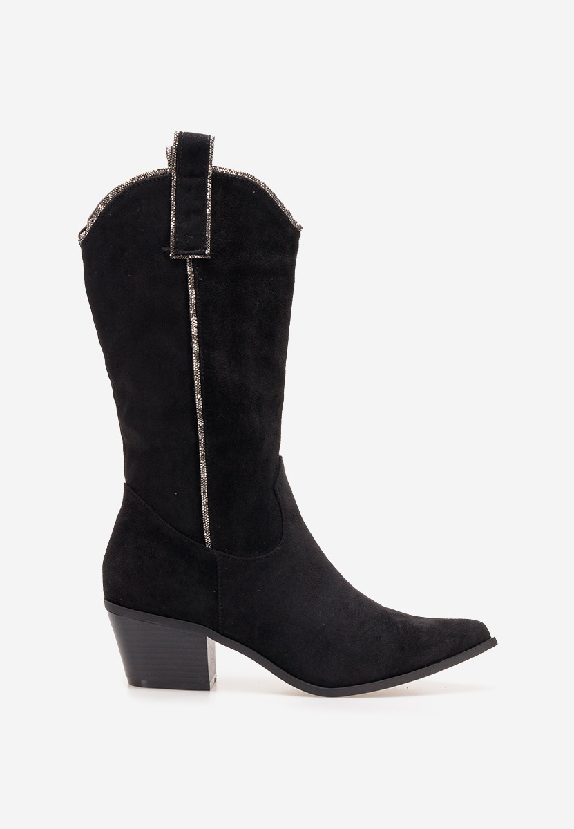 Czarne kozaki kowbojki damskie Noemi