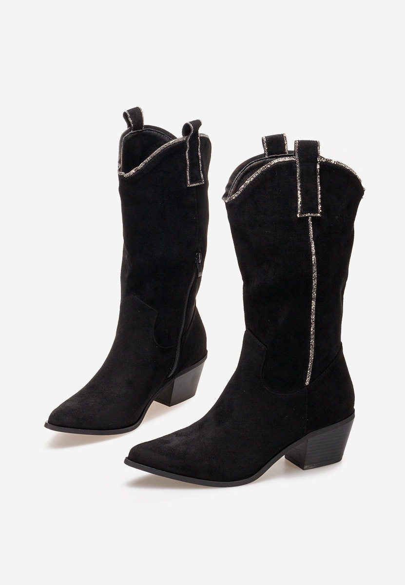 Czarne kozaki kowbojki damskie Noemi