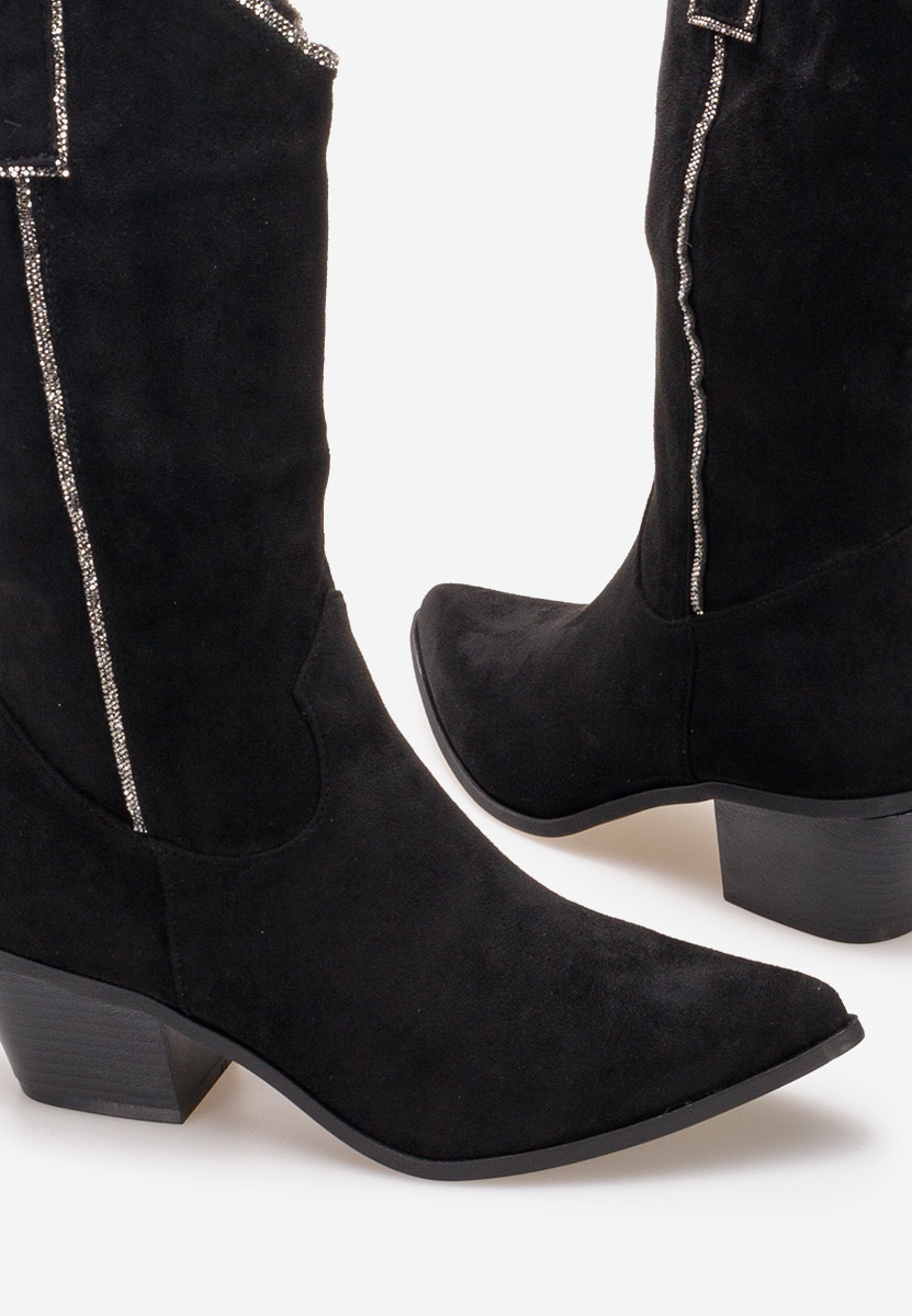 Czarne kozaki kowbojki damskie Noemi