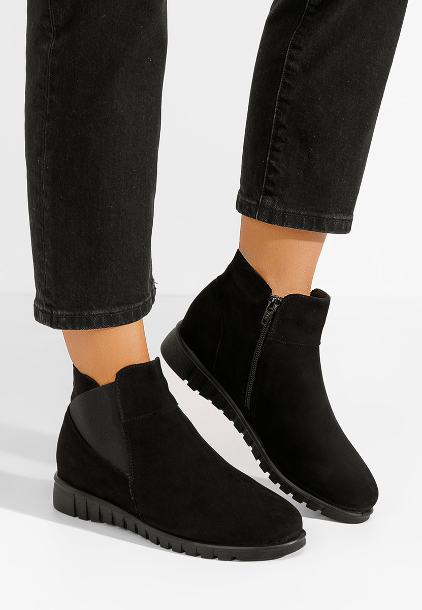 Czarne botki damskie skórzane Kiesa V2