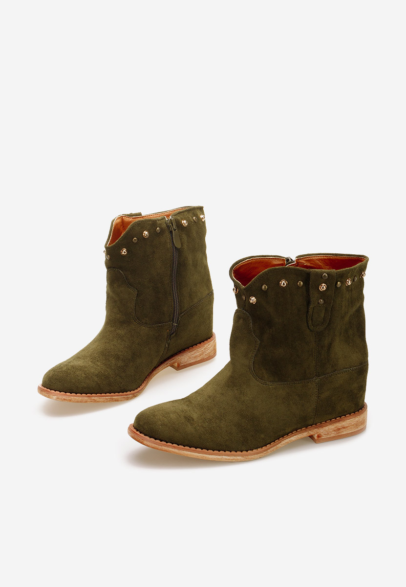 Zielone botki na koturnie Medova V4