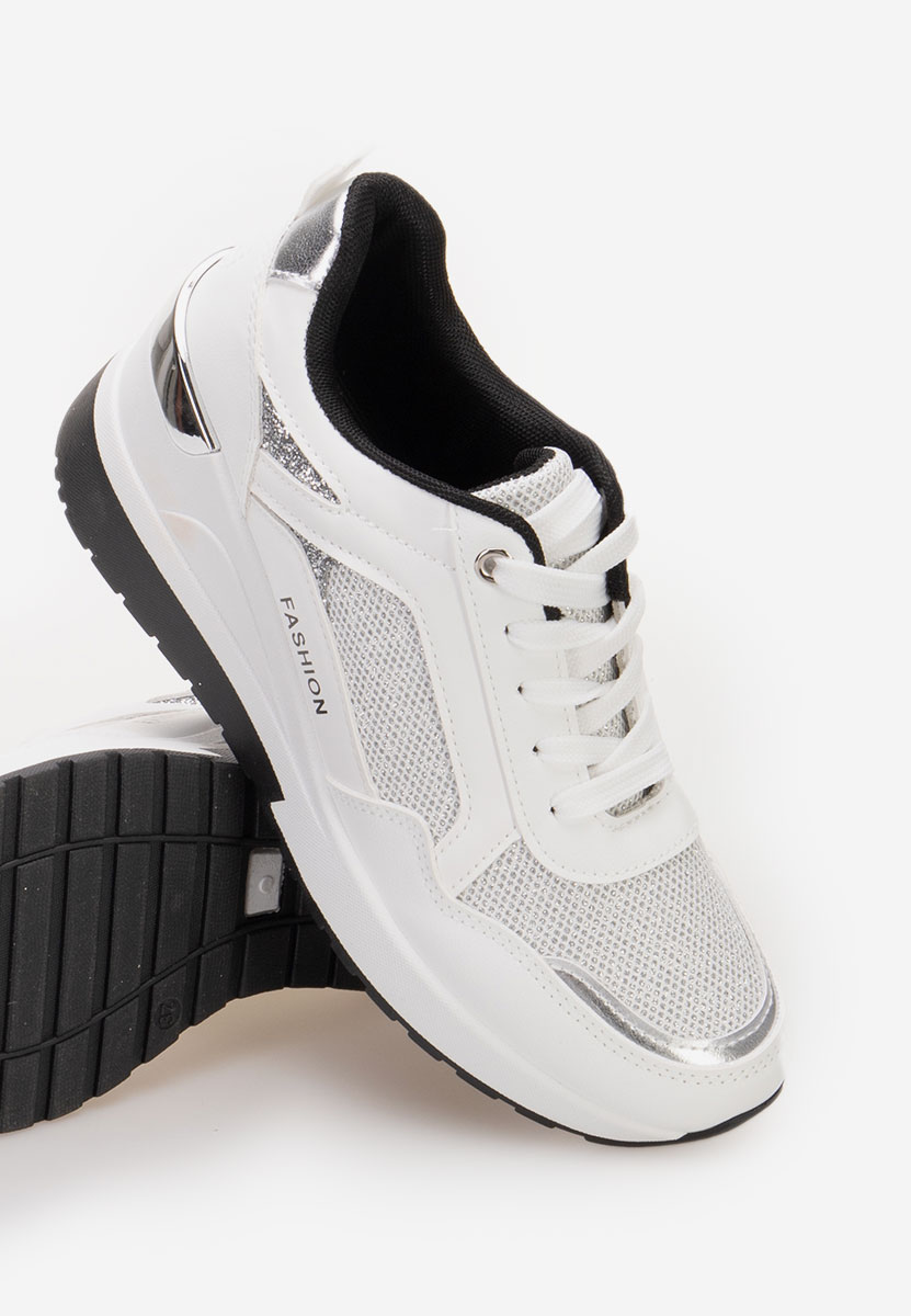 Białe sneakersy na koturnie Setora