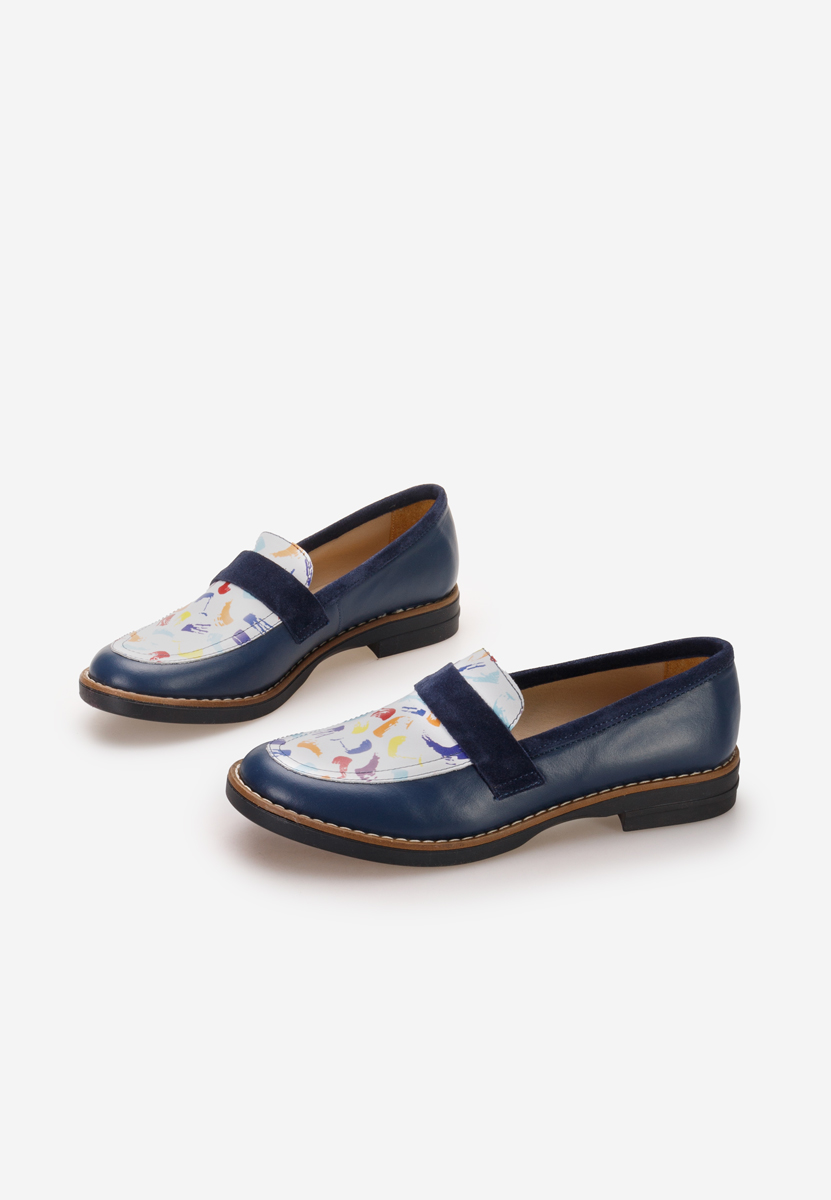 Granatowe loafers damskie Aleda V4