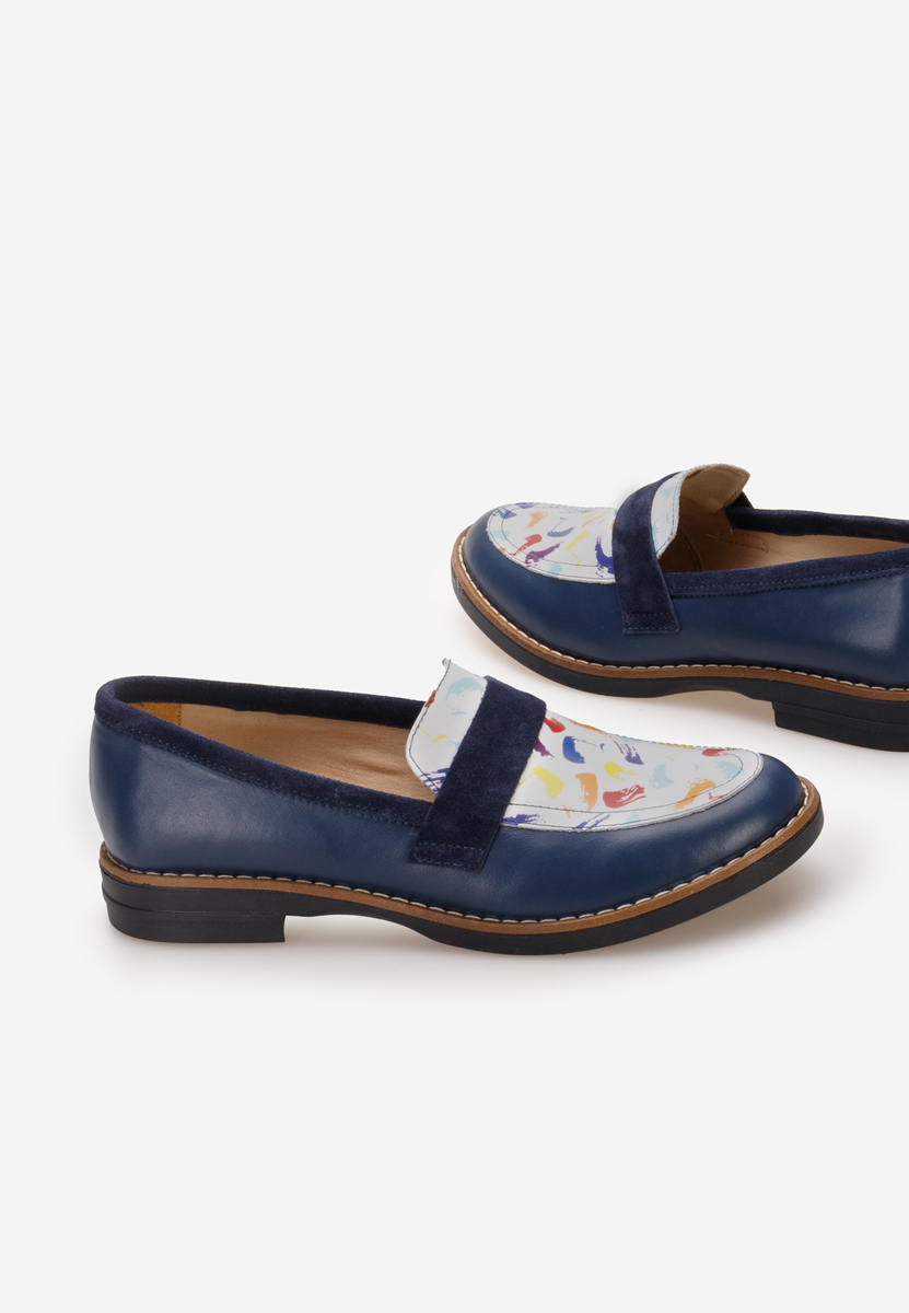 Granatowe loafers damskie Aleda V4