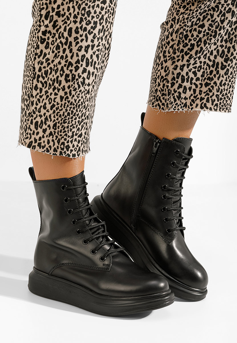 Czarne botki damskie skórzane Cabera