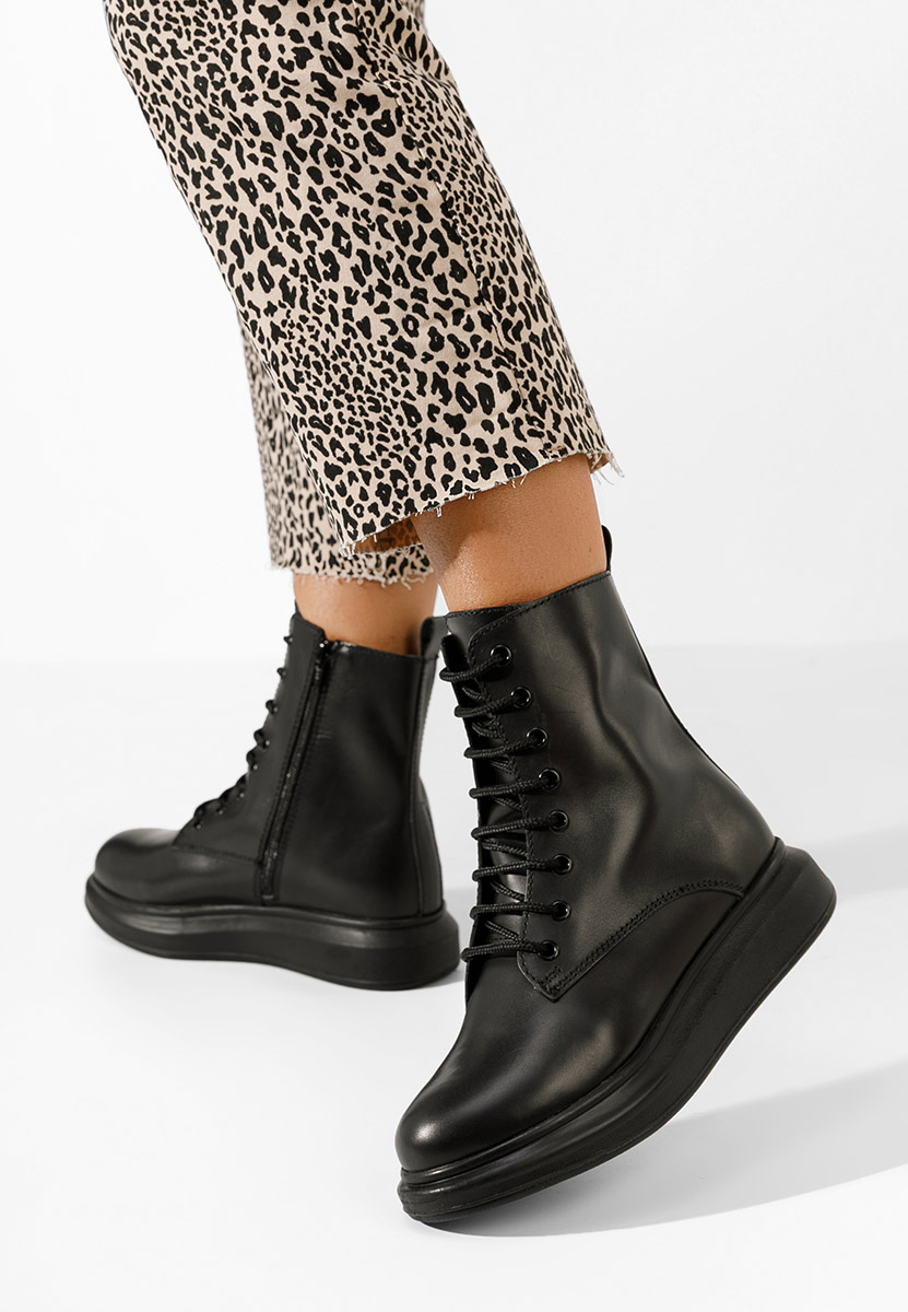 Czarne botki damskie skórzane Cabera