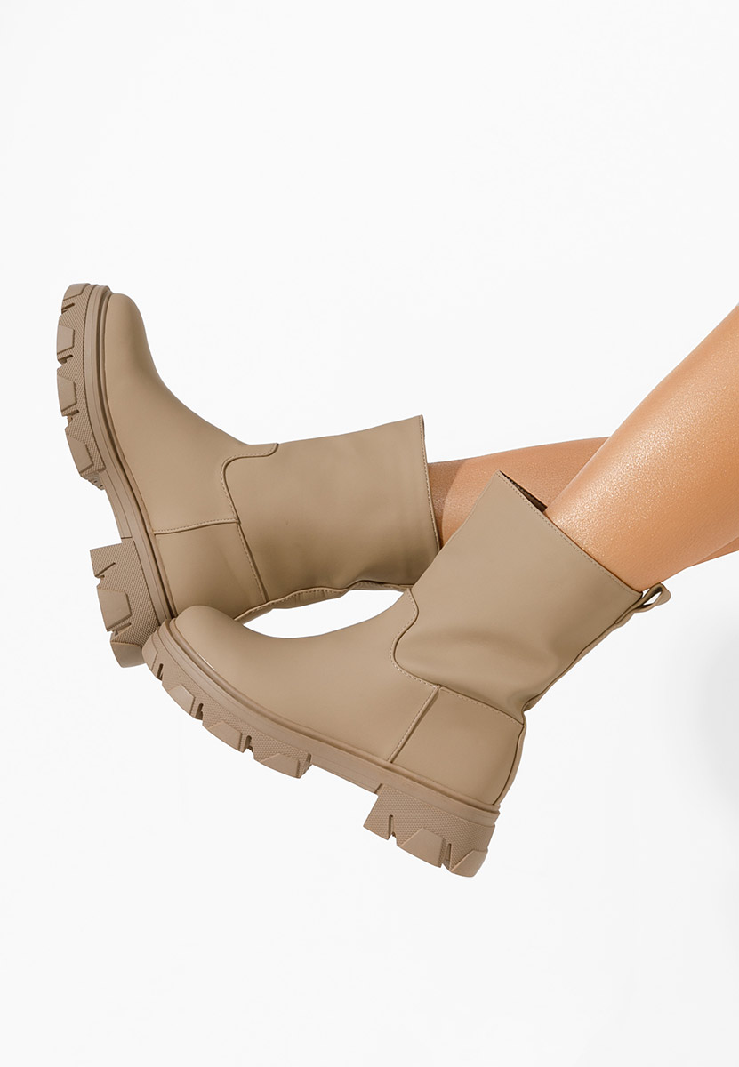 Khaki botki płaskie Aniya V2