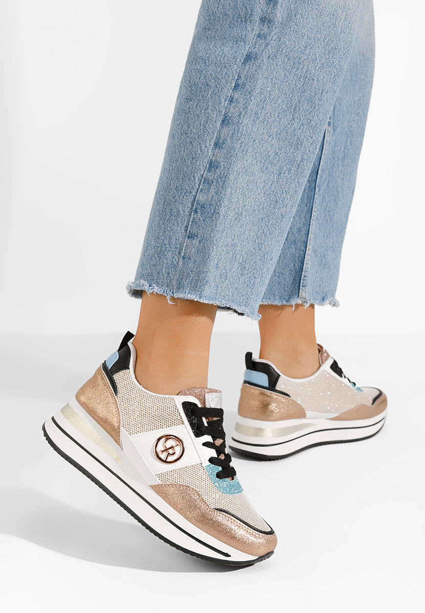 Szampańskie sneakersy na koturnie Zarida V2