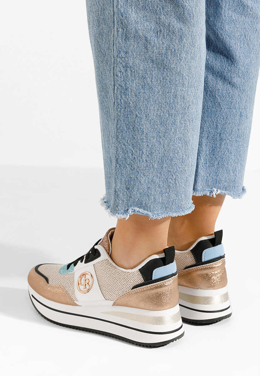 Szampańskie sneakersy na koturnie Zarida V2