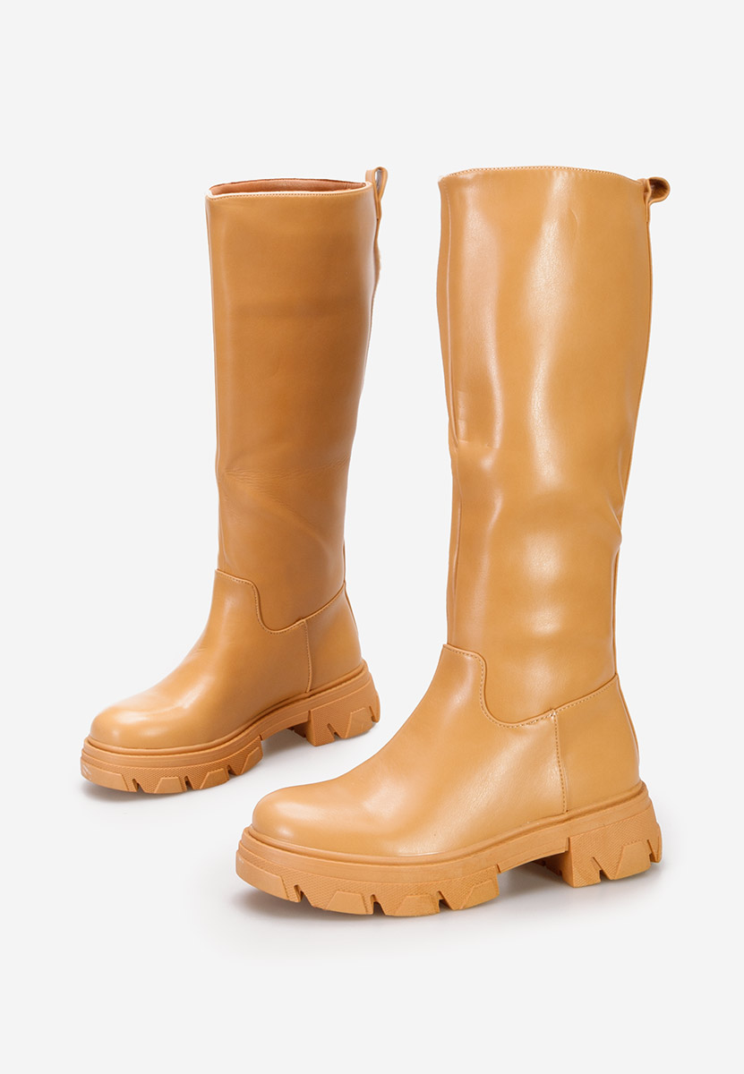 Camelowe kozaki damskie Fatima