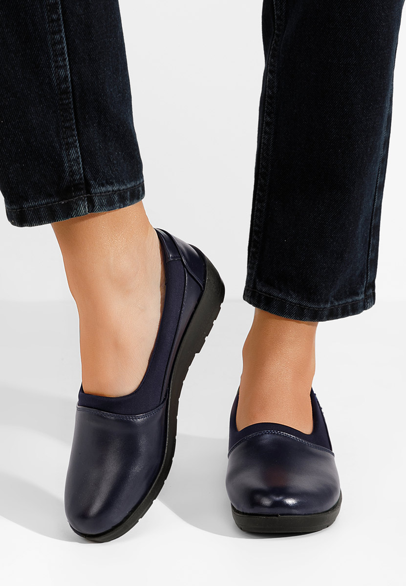 Granatowe półbuty damskie Edana