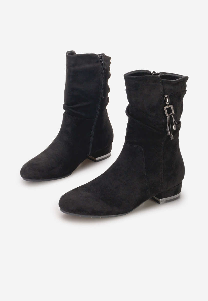 Czarne botki płaskie Ascendia