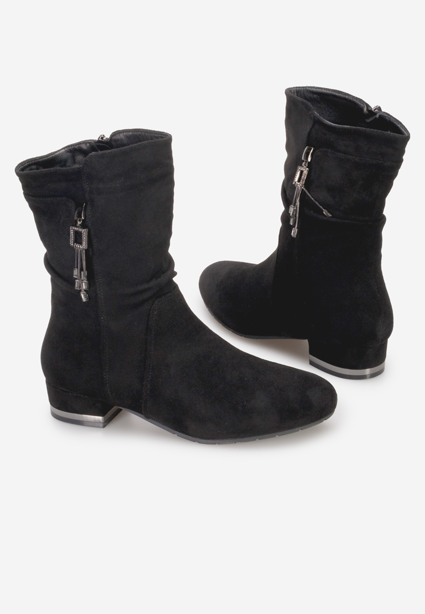Czarne botki płaskie Ascendia