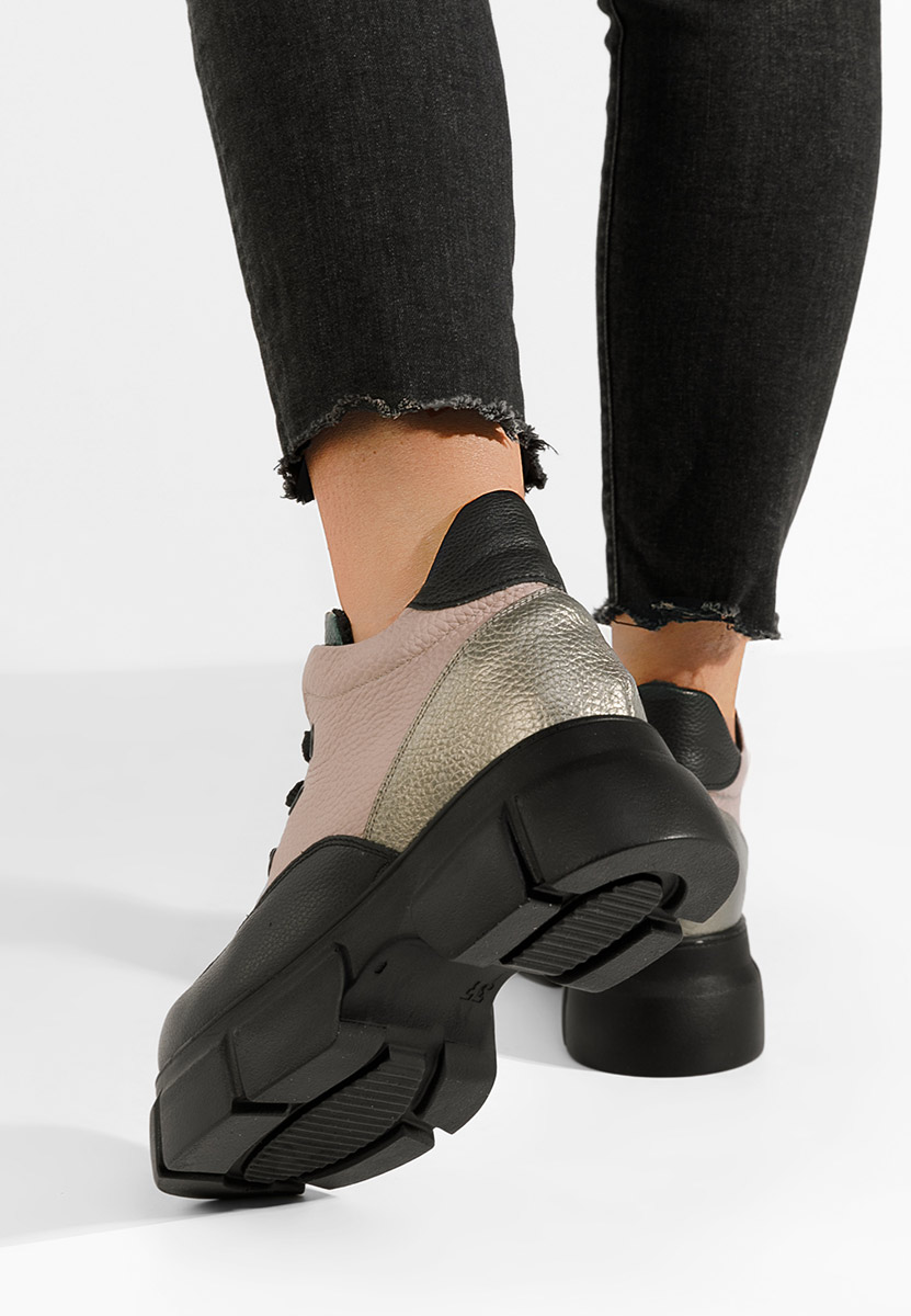 Wielokolorowy botki damskie skórzane Kianna