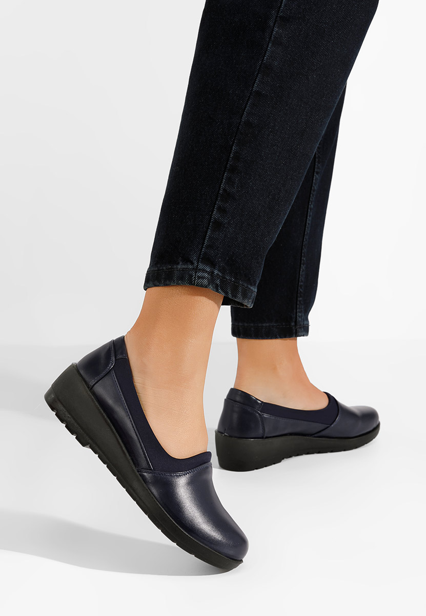 Granatowe półbuty damskie Edana