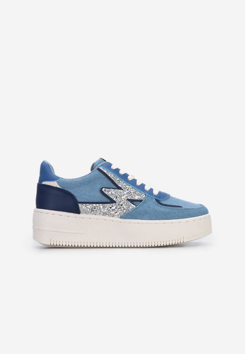 Niebieskie sneakersy na platformie Nadine