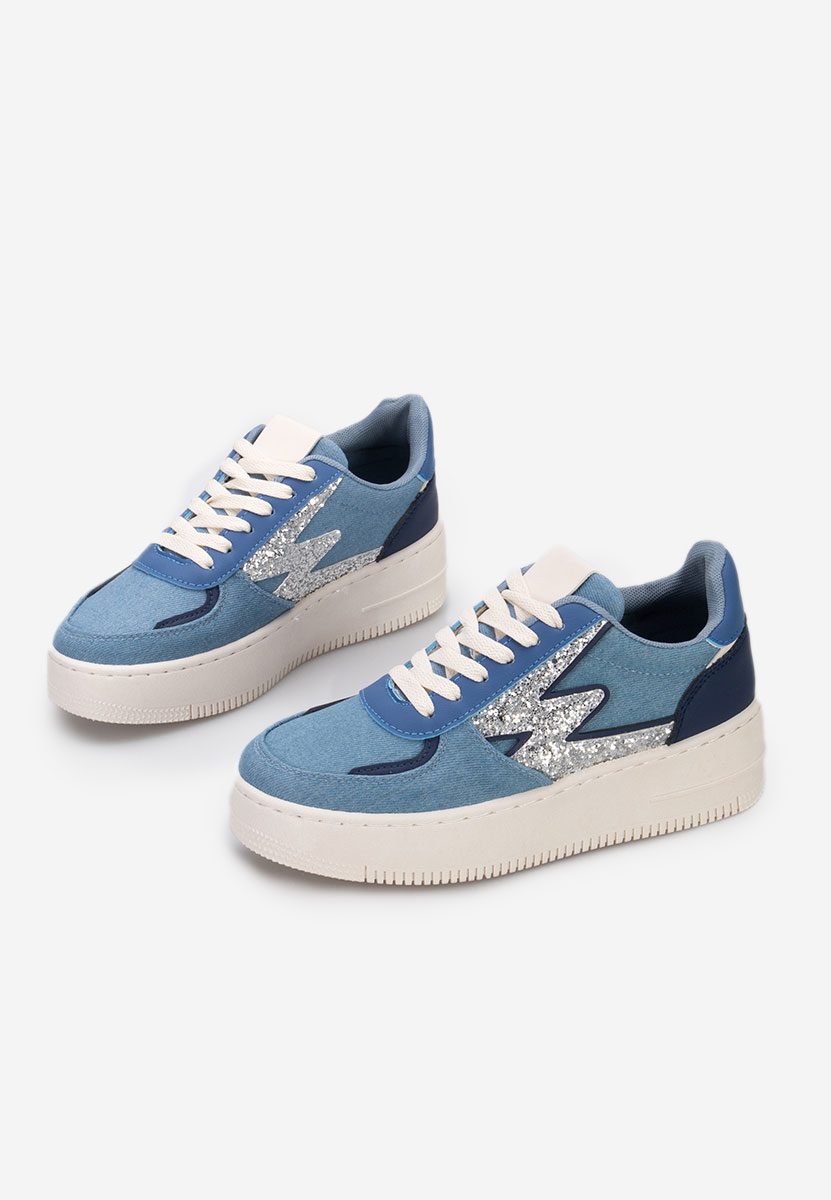 Niebieskie sneakersy na platformie Nadine