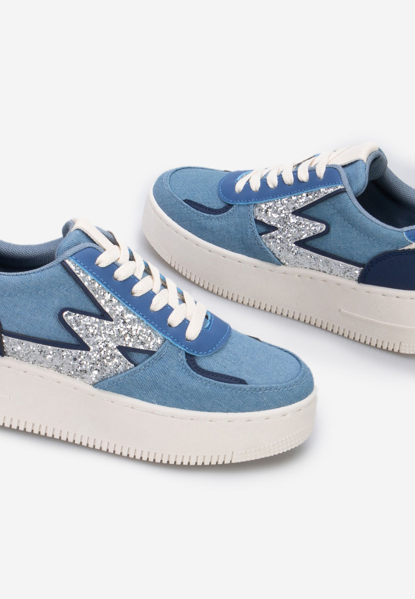 Niebieskie sneakersy na platformie Nadine