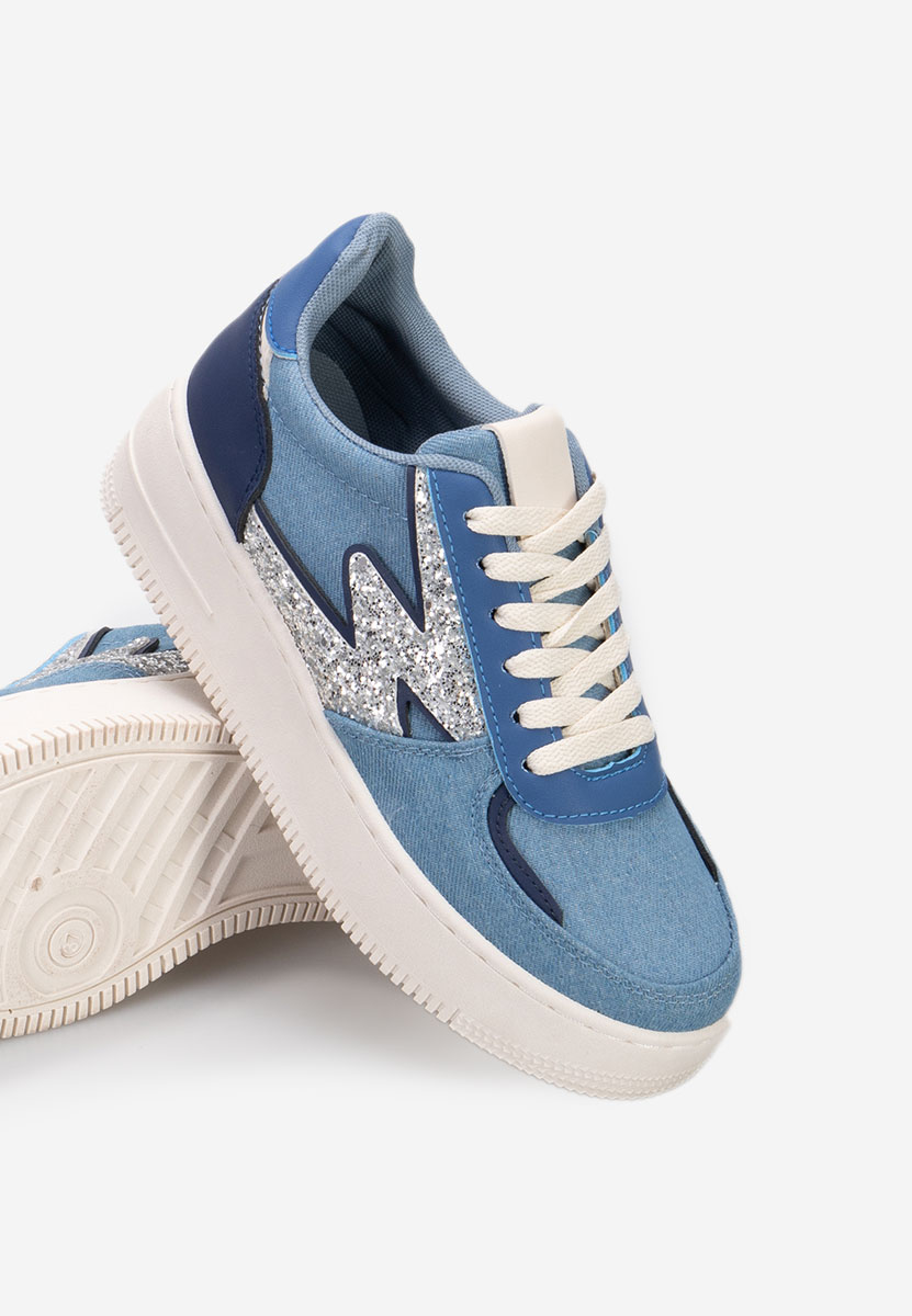 Niebieskie sneakersy na platformie Nadine