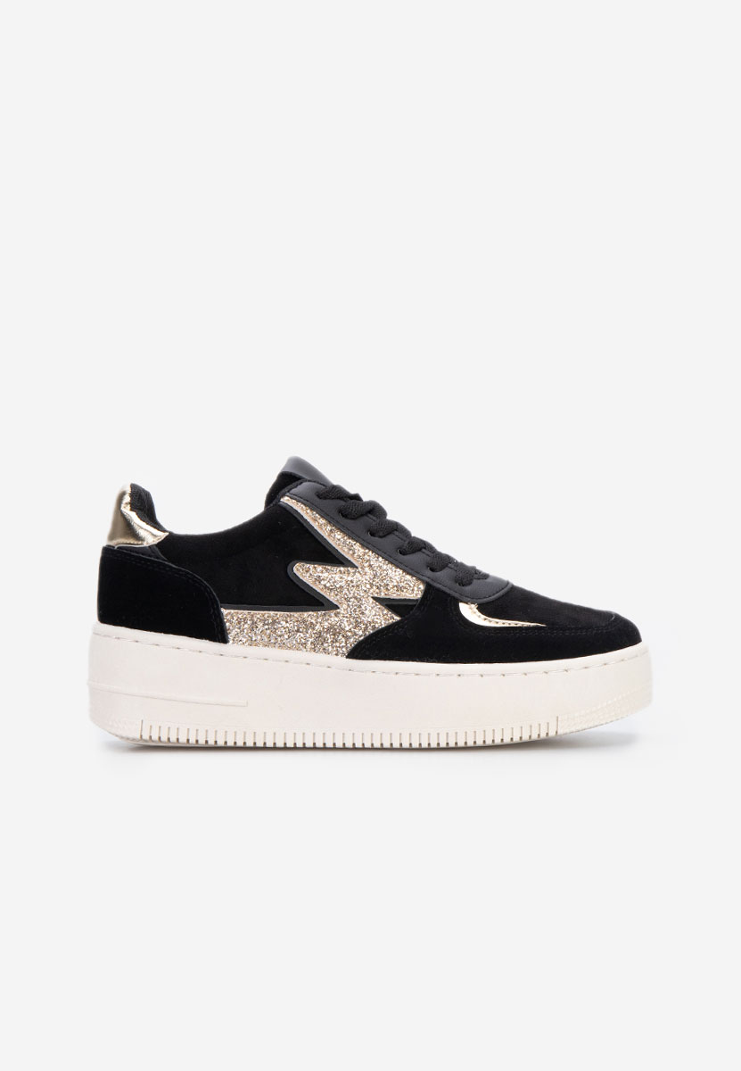 Czarne sneakersy na platformie Nadine