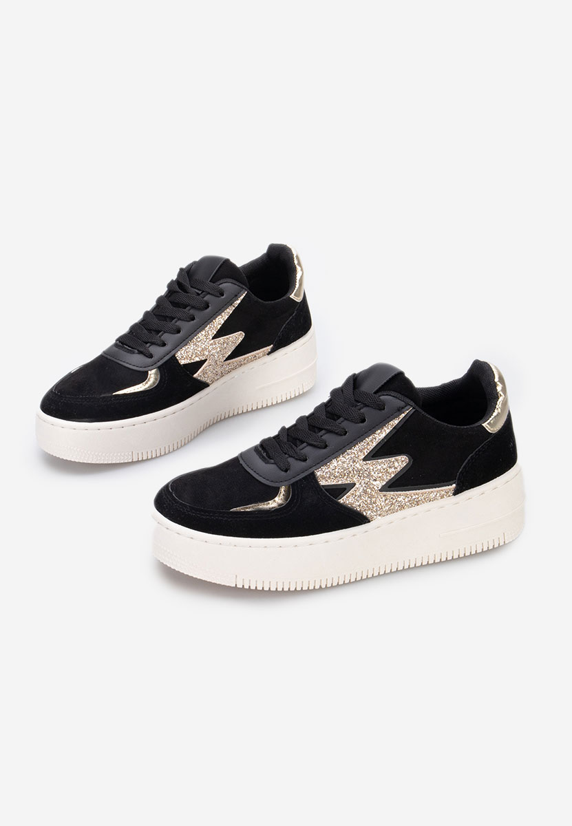 Czarne sneakersy na platformie Nadine