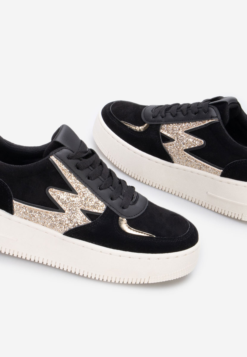 Czarne sneakersy na platformie Nadine
