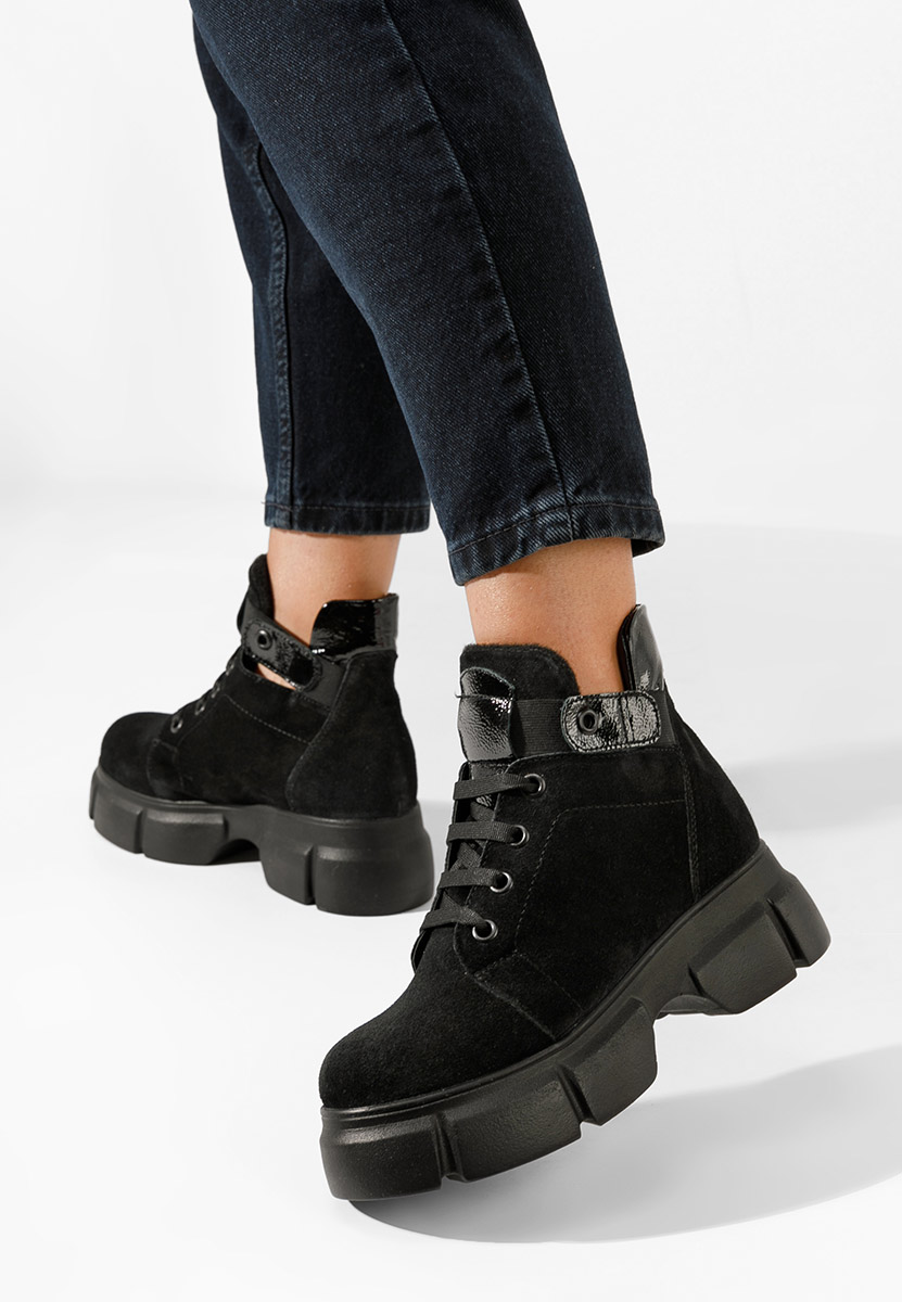 Czarne botki damskie skórzane Saeva V2