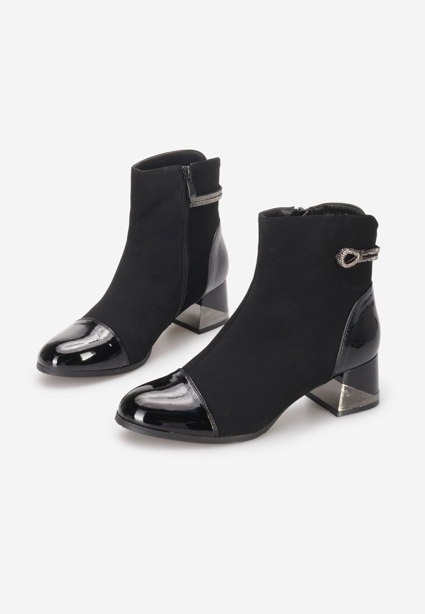 Czarne botki na obcasie Excelsa