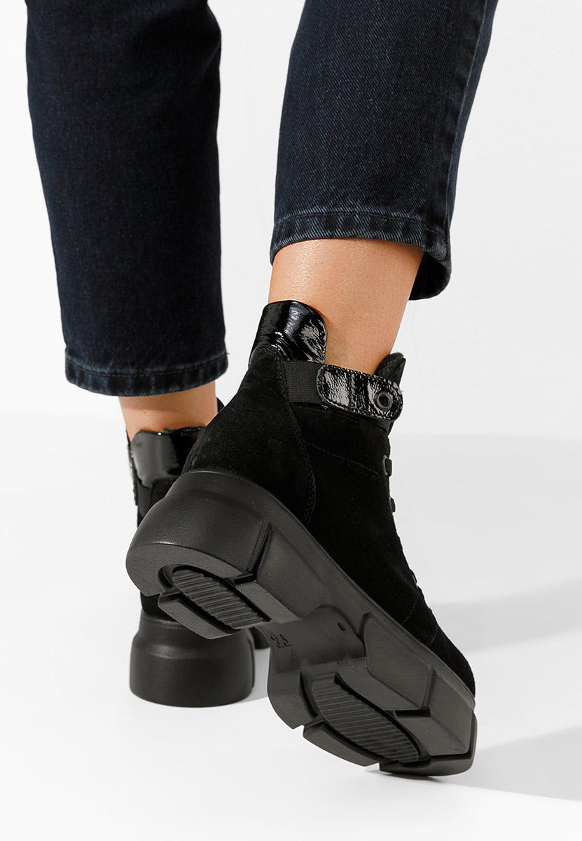 Czarne botki damskie skórzane Saeva V2