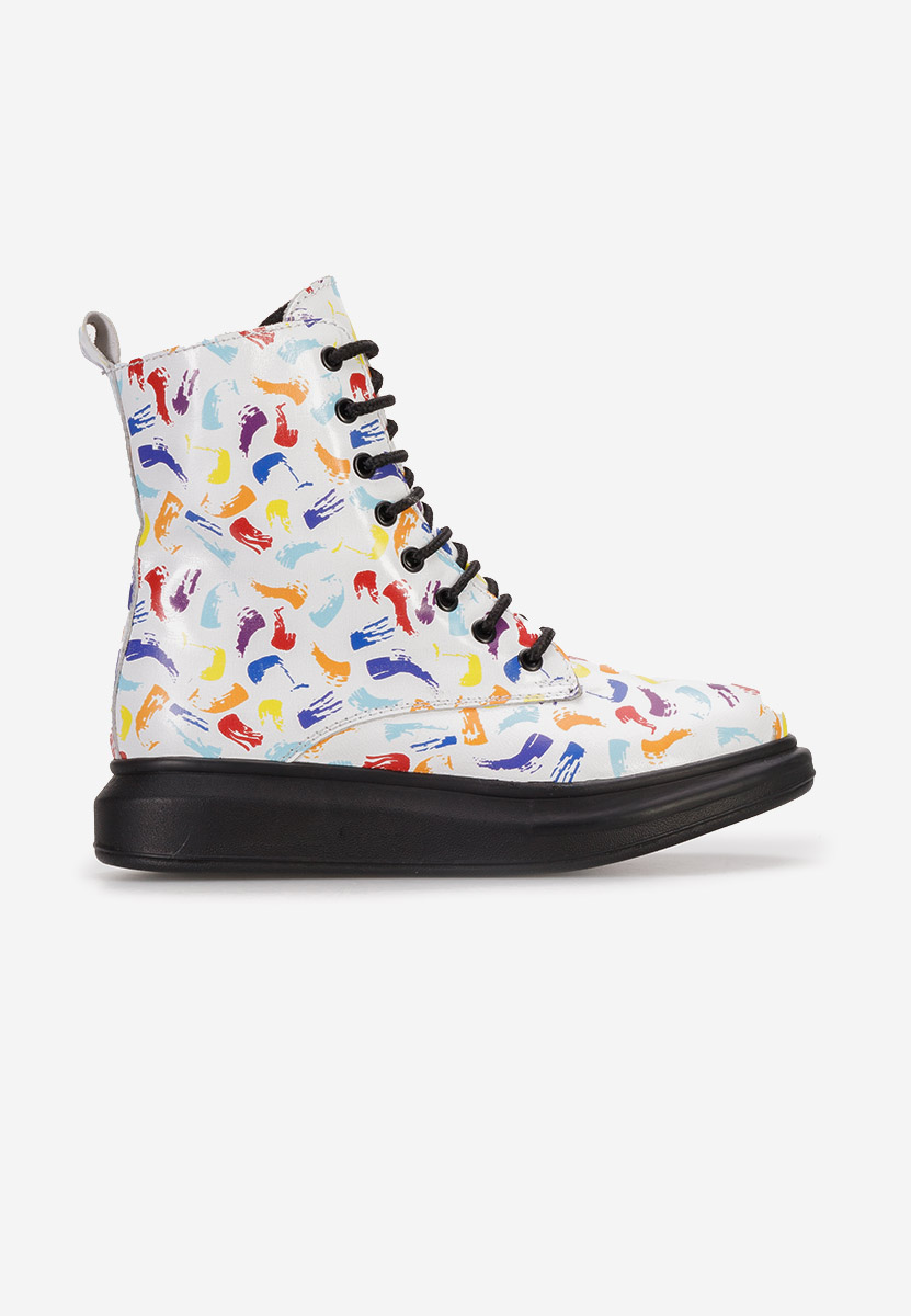 Białe botki damskie skórzane Cabera