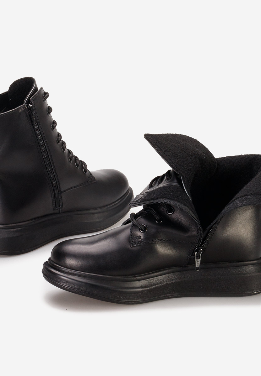 Czarne botki damskie skórzane Cabera