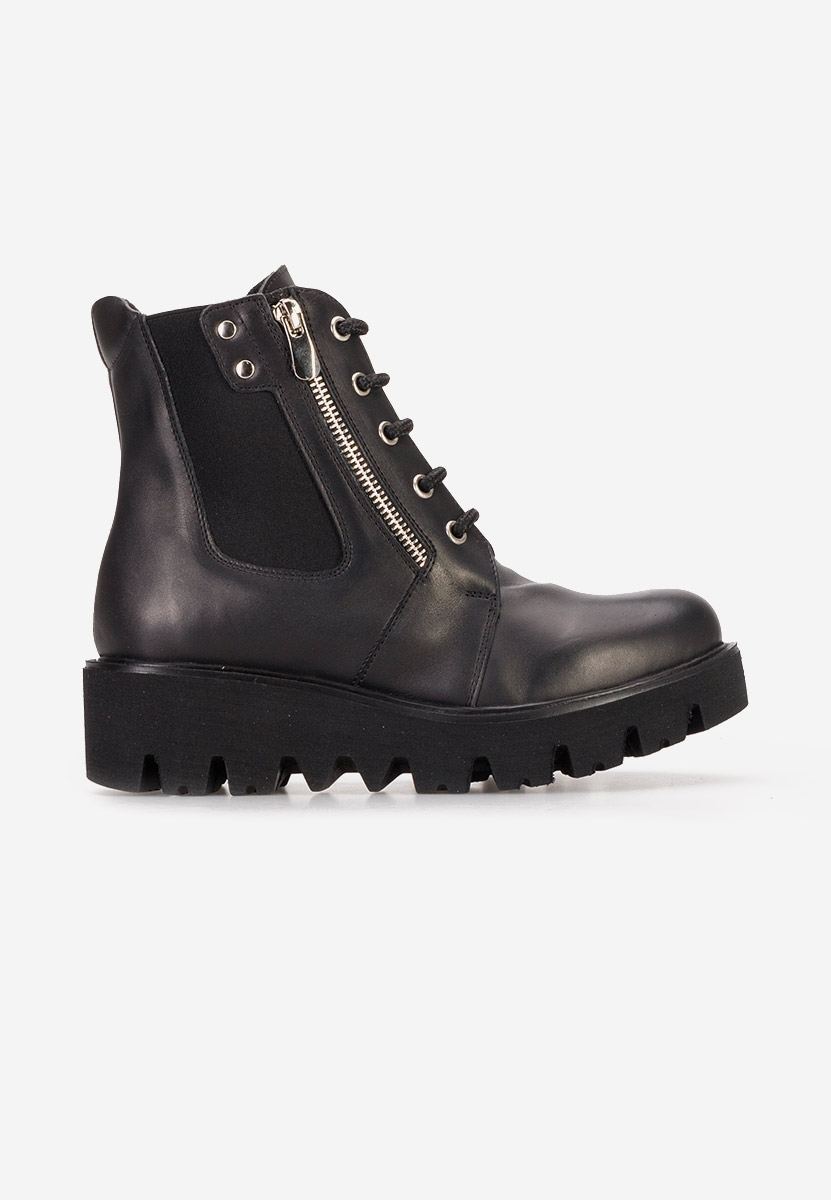 Czarne botki damskie skórzane Welsa