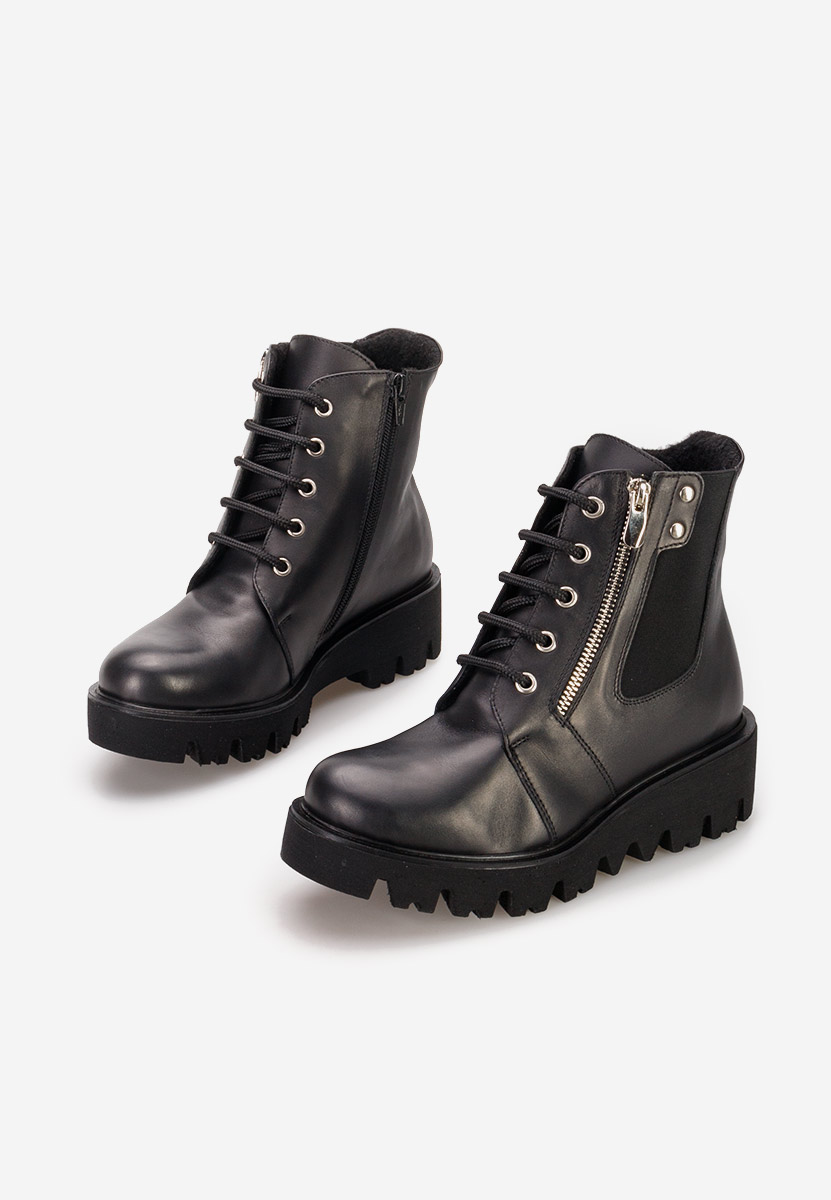 Czarne botki damskie skórzane Welsa