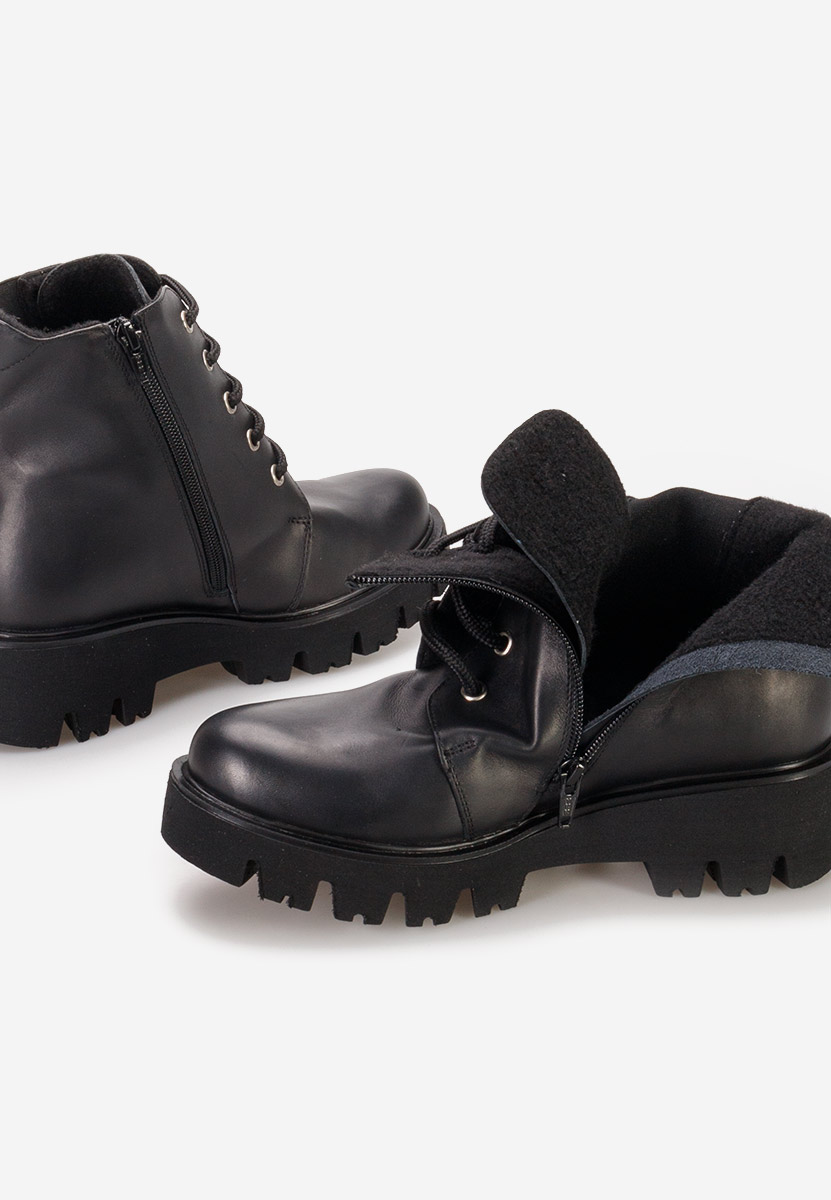 Czarne botki damskie skórzane Welsa