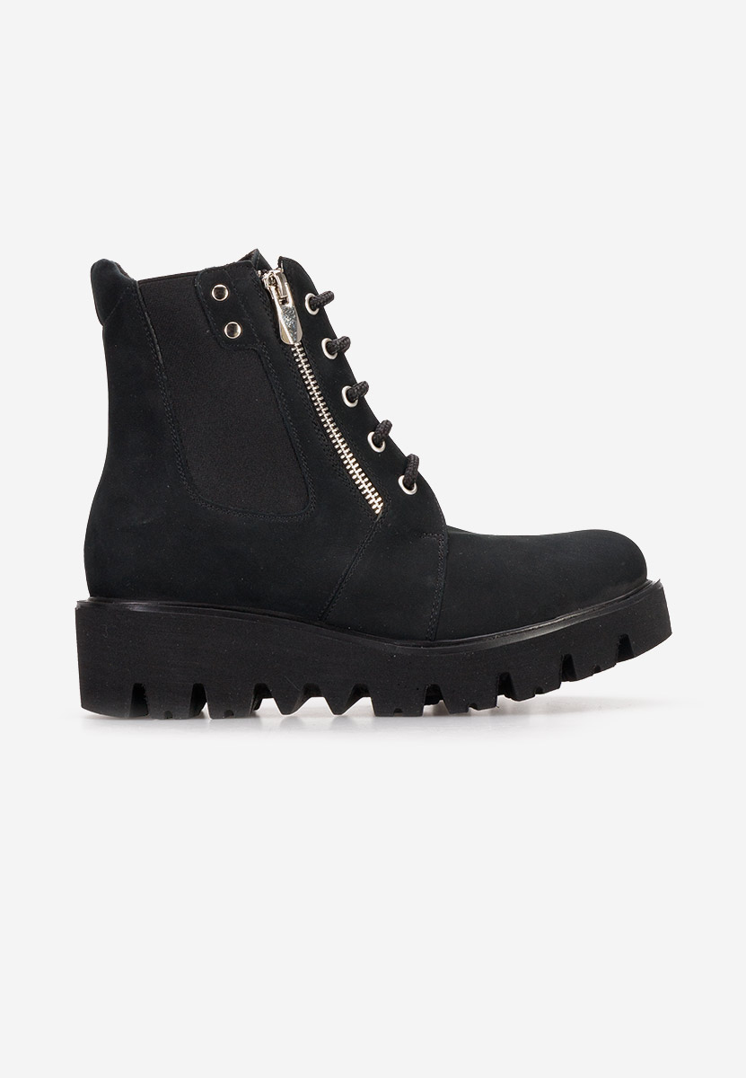 Czarne botki damskie skórzane Welsa V2