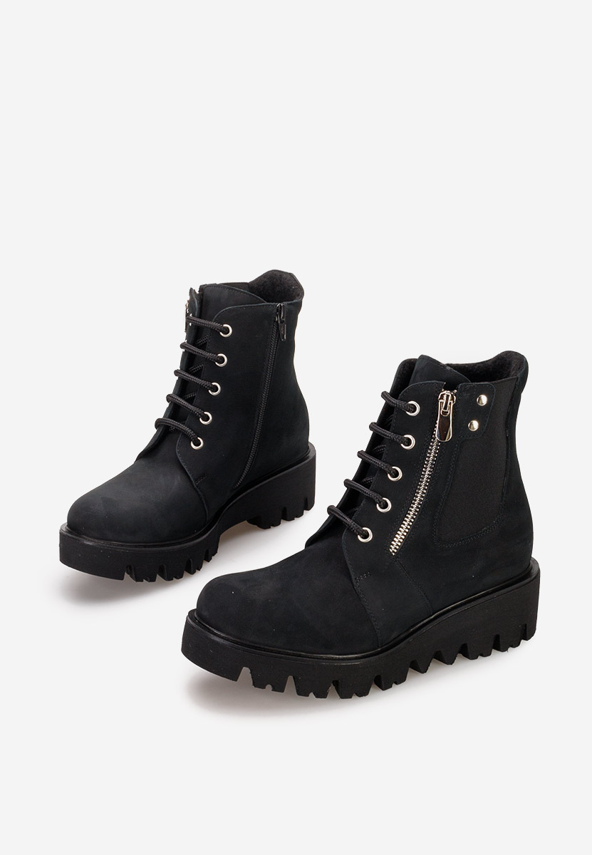 Czarne botki damskie skórzane Welsa V2