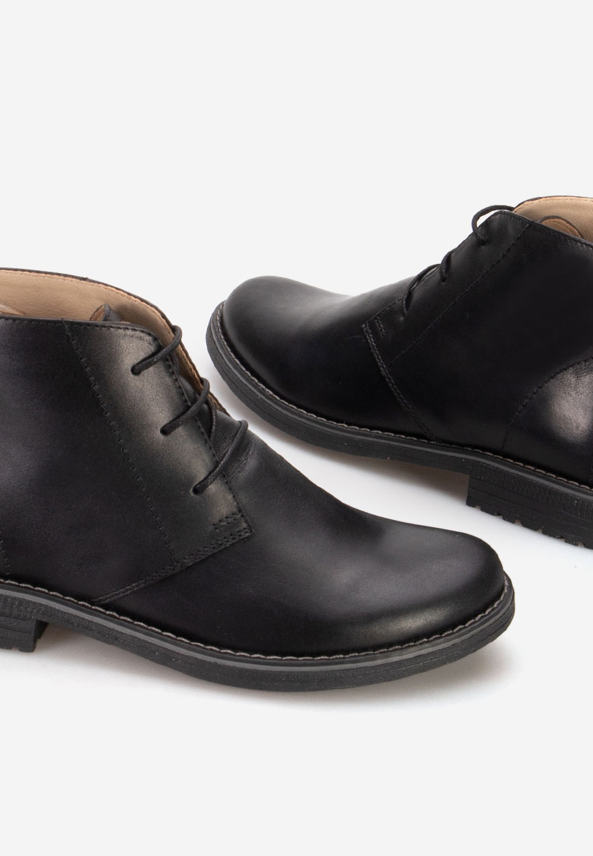 Czarne botki damskie skórzane Kalisa V5