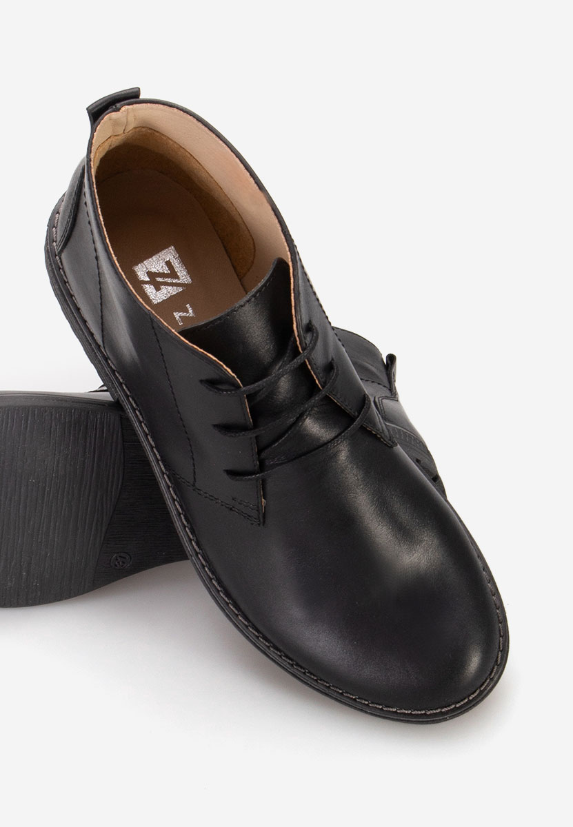 Czarne botki damskie skórzane Kalisa V5