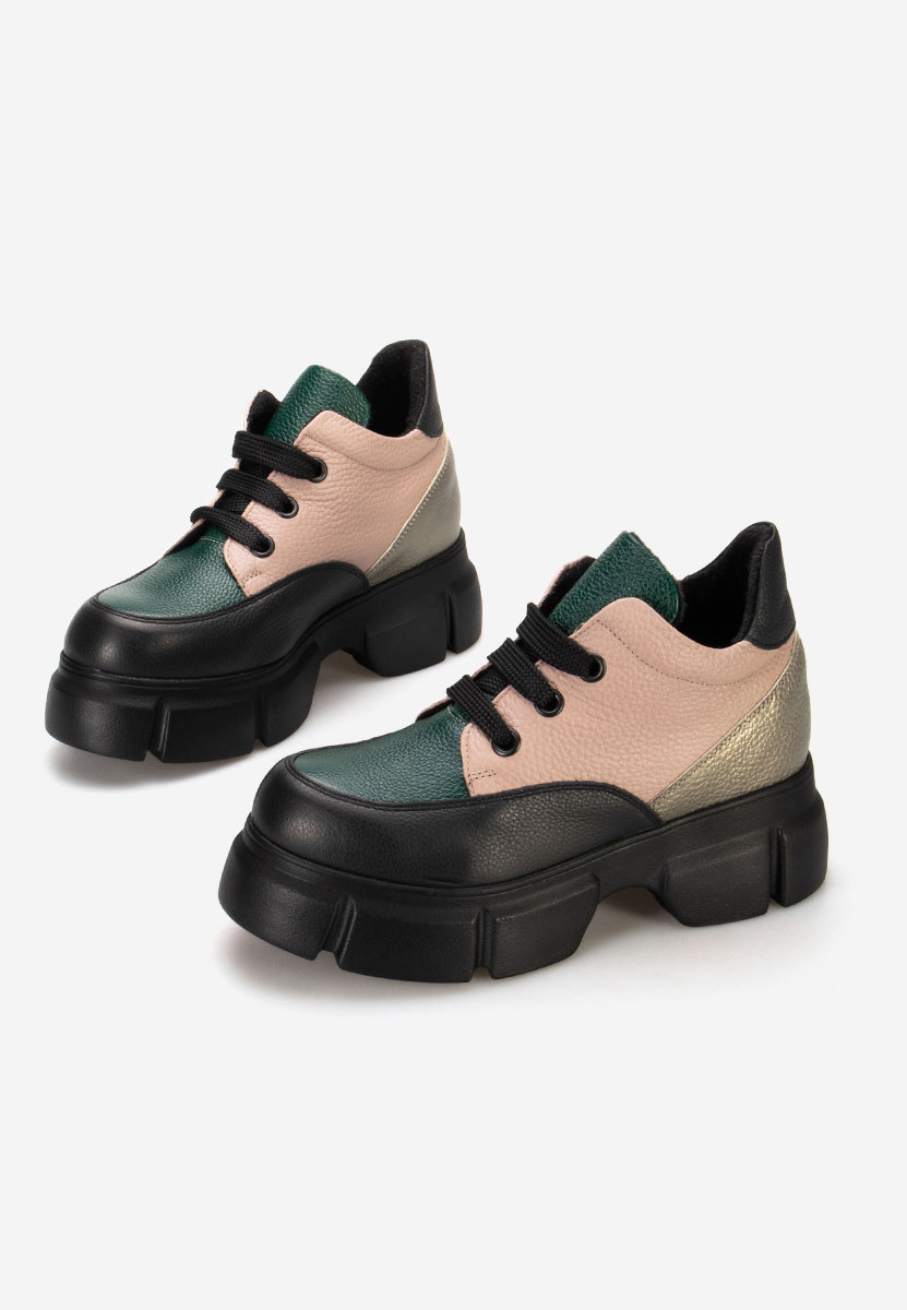 Wielokolorowy botki damskie skórzane Kianna