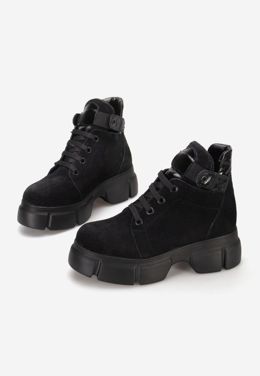 Czarne botki damskie skórzane Saeva V2