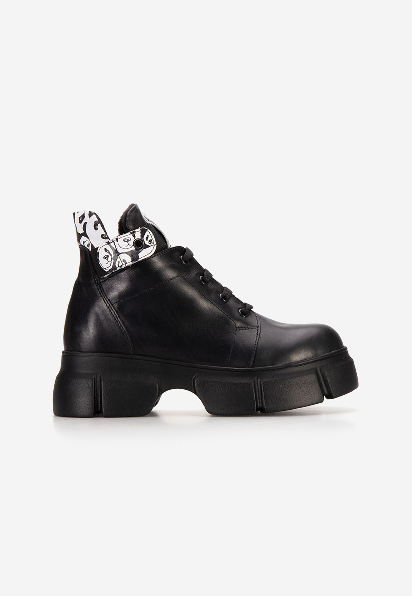 Czarne botki damskie skórzane Saeva