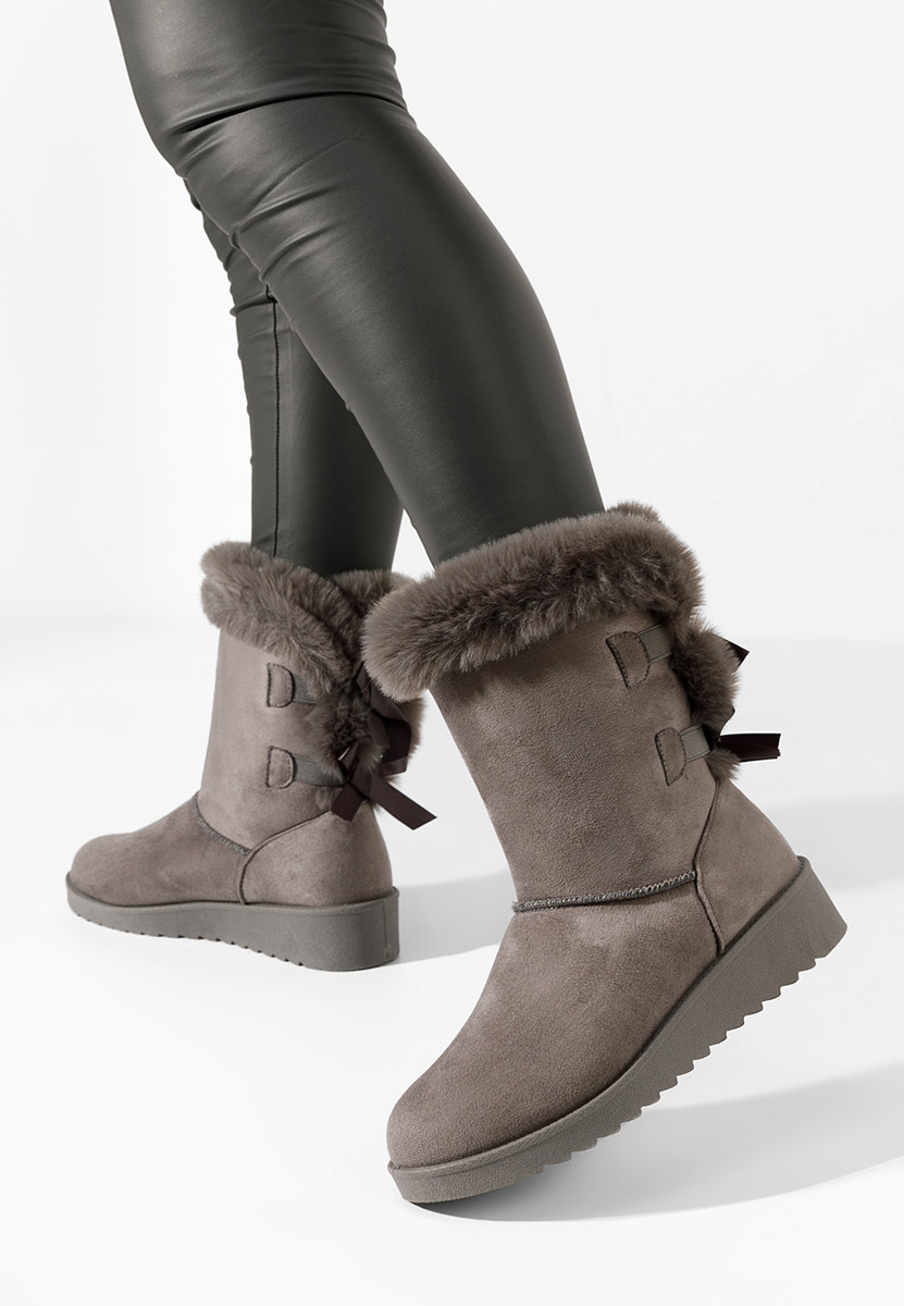 Szare zimowe buty damskie Avoris
