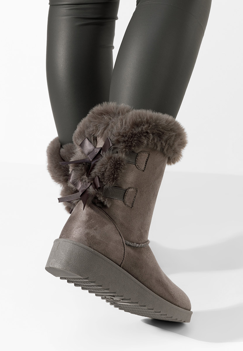 Szare zimowe buty damskie Avoris