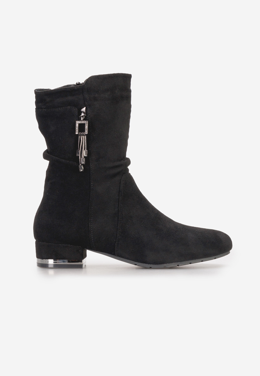 Czarne botki płaskie Ascendia