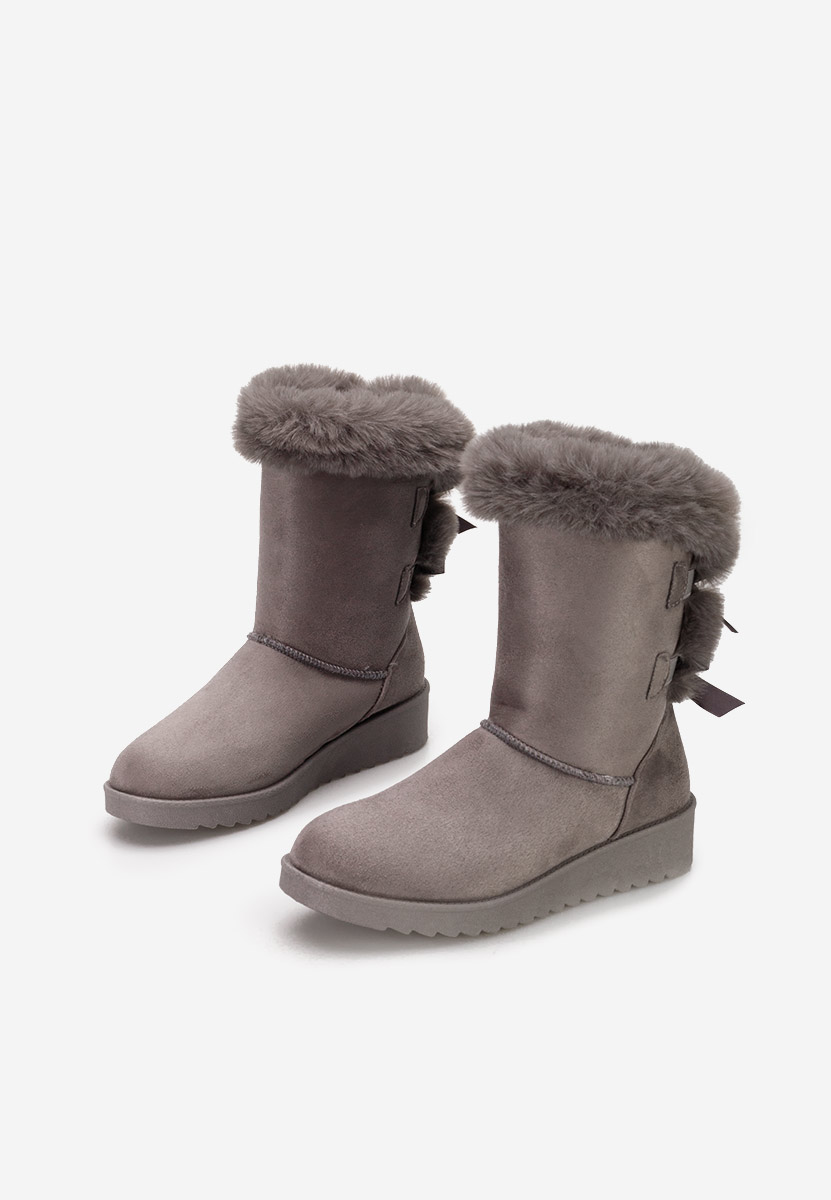 Szare zimowe buty damskie Avoris