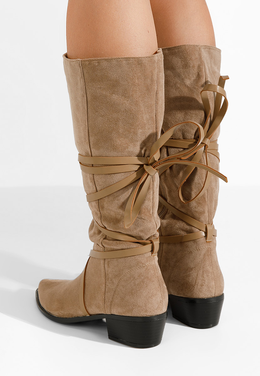 Khaki kozaki płaskie Raizza