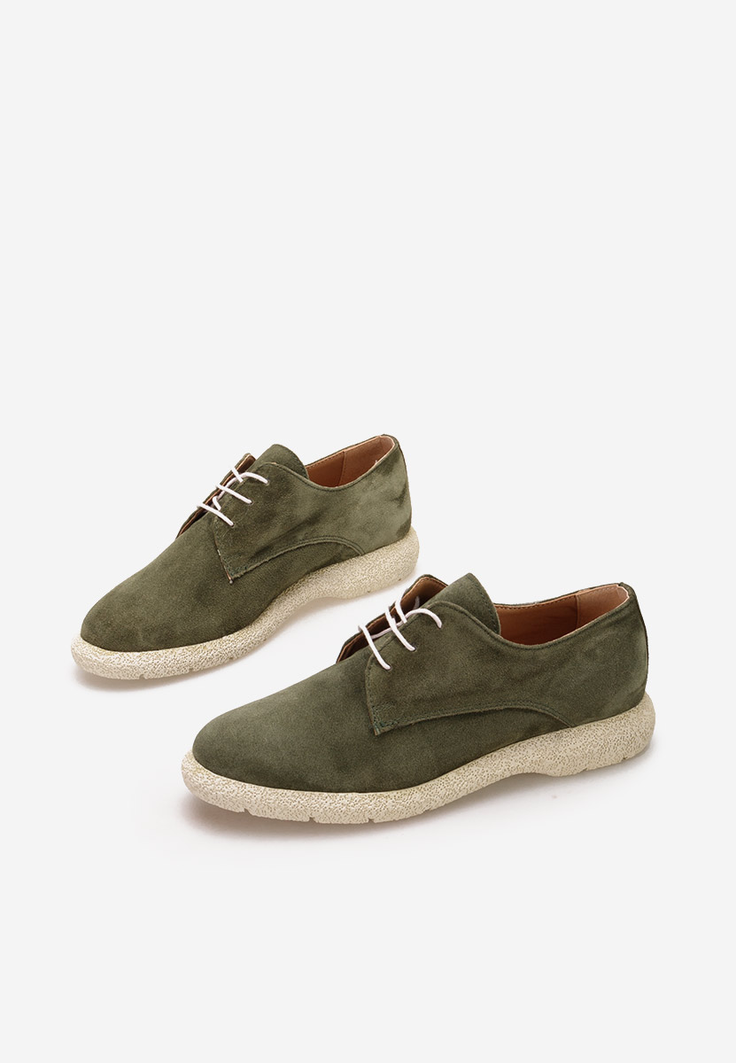 Khaki półbuty damskie skórzane Karysa V2