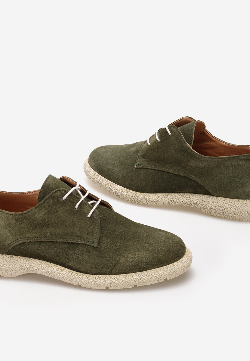 Khaki półbuty damskie skórzane Karysa V2